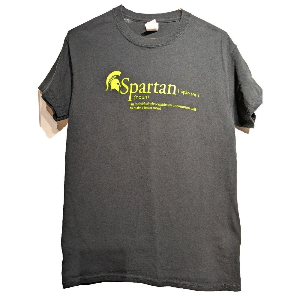 Michigan State Spartan Shirt Women S/P Black Green Motivational Graphic T Cotton